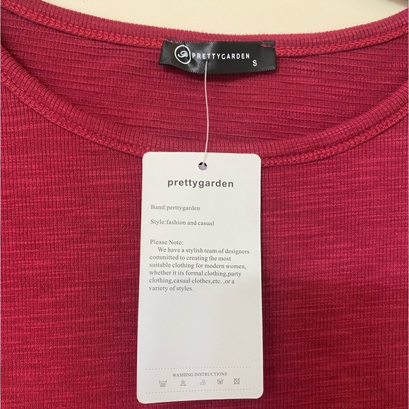 PRETTY GARDEN burgundy long sleeve dress - Picture 3 of 9